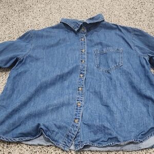 Maurices Denim Blue Button-Up Shirt